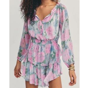 LOVESHACKFANCY Popover Dress Blueberry Frosting / M